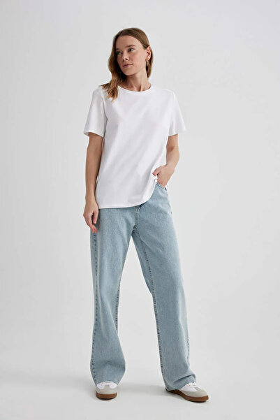 DeFacto Γυναικείο μπλουζάκι A9428ax/wt34 Λευκό