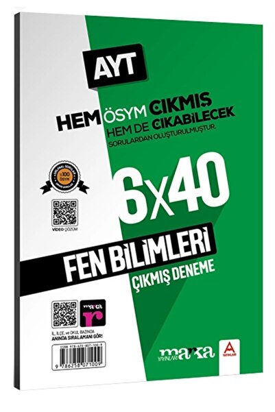 Marka Yayınları Marka Yks Ayt Fen Bilimleri 6x40 Çıkmış Ve Çıkabilecek Denemeler