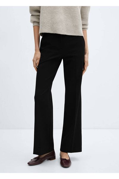 MANGO Woman Medium Waist Wide Leg Trousers