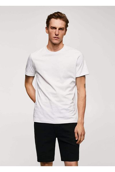 MANGO Man Tricou de bază din bumbac elastic