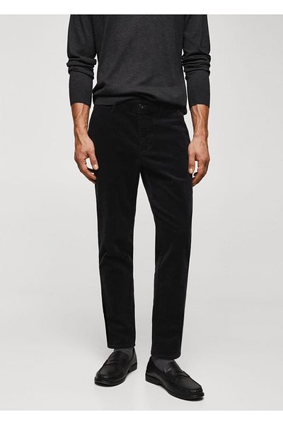 MANGO Man Slim Fit Crop Corduroy Trousers