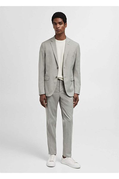 MANGO Man Stretch Fabric Super Slim Fit Blazer Jacket