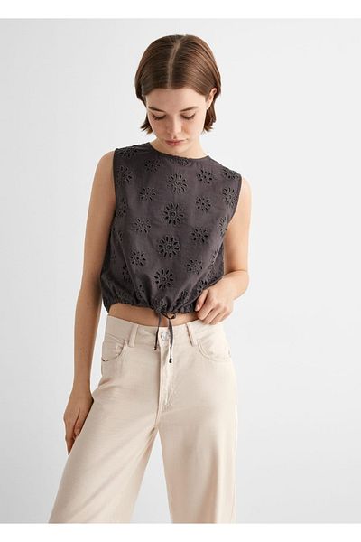Mango Teen Ecru Pants for Kids