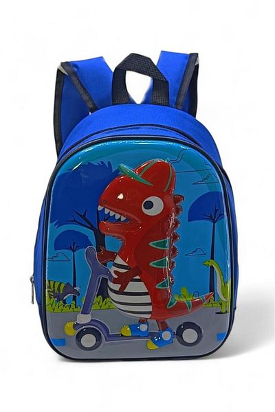 Baginn Rucsac pentru băieți - grădiniță, în relief 3D, creșă din dinozaur albastru