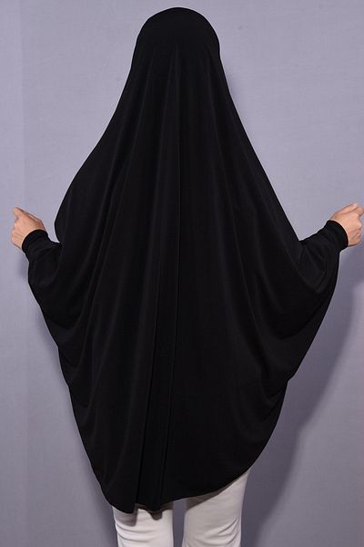 BUĞLEM TEKSTİL Standard Size 5 Xl Hijab Black with Veil