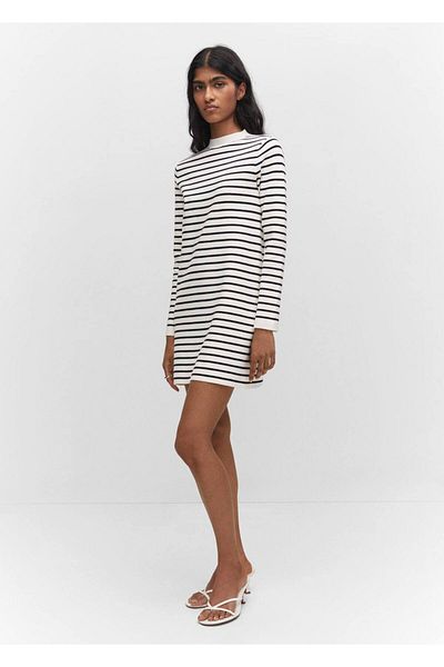 MANGO Woman Striped knitwear dress