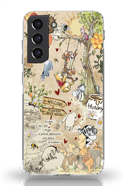 moonset Samsung Galaxy S21 FE Uyumlu Winnie The Pooh Kolaj Tasarımlı Baskılı ...