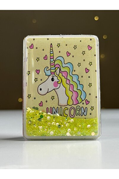 Chocuk Unicorn Karakterli Sulu Büyüteçli Kapaklı Cep Çanta Makyaj El Aynası