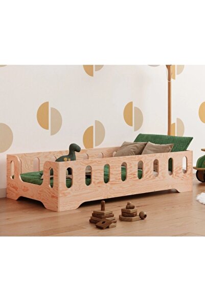 MiniWood Markaawm Montessori Yatak Masif Çocuk Karyola Bebek Beşik