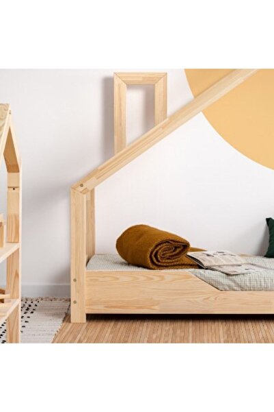 MiniWood Markaawm Çatılı Montessori Yatak 90x190 Ahşap Çocuk Karyola