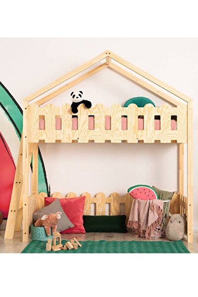 MiniWood Markaawm Oyun Alanlı Ranza Montessori Yatak Ahşap Çocuk Ranza