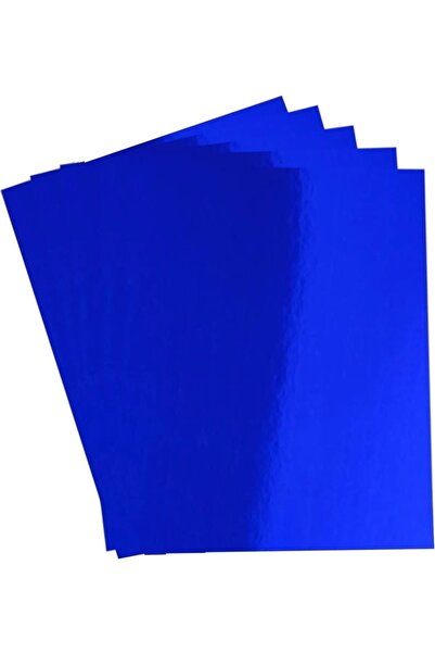 Bigibu Aynalı Metalik Metalize Fon Kartonu Mavi 50x70cm 1 Adet (Tek Renk)