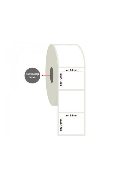 Tanex Eco Thermal 85X70Mm Label - 40mm Diameter, Pack of 1000
