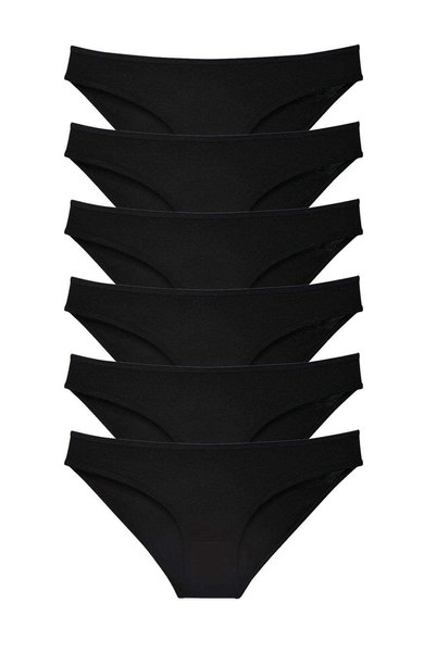 TWOX 6 Pieces Super Eco Set Lycra Women's Slip Panties Black