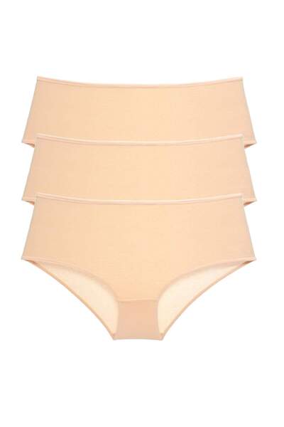 TWOX 3 Pieces Women's High Waist Bato Panties Skin