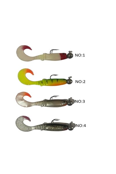 CAPTAIN Hazır Zokalı Orak Kuyruk Silikon Yem 10cm No:1