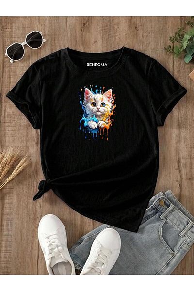 Pink Sky CUTE CAT PRINTED CHILDREN'S T-SHIRT