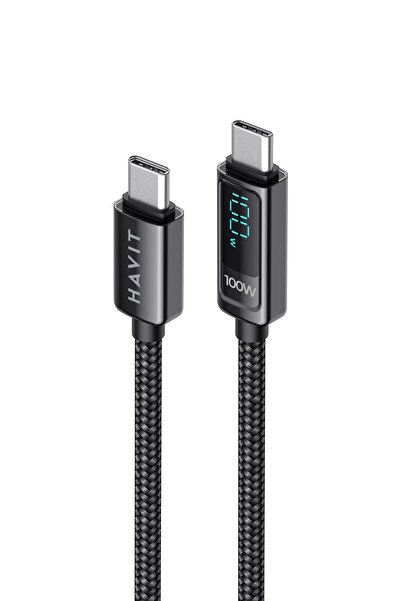 Havit CB6247 PD100W Type-C to Type-C Göstergeli Şarj Kablosu