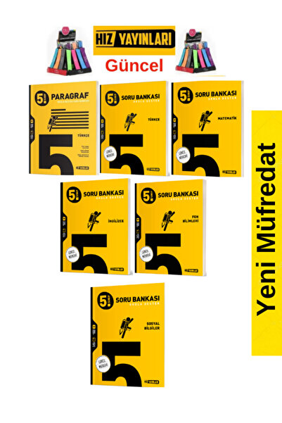 Hız Yayınları 5.Sınıf Yeni Müfredat Paragraf-Türkçe-Mat-Fen-İng-Sosyal-Soru B...