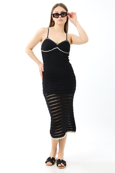 LVNZ Ajurlu Astarlı Askılı Elbise - ⏰ Son Stoklar! Kaçırılmayacak Fiyat