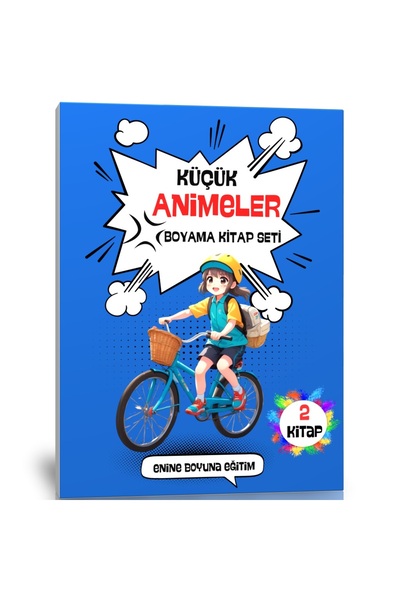 Enine Boyuna Eğitim مجموعة كتب تلوين الرسوم المتحركة الصغيرة (2 كتاب)