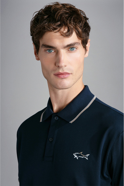 PAUL&SHARK MEN'S KNITTED POLOSHIRT C.WCOTTON