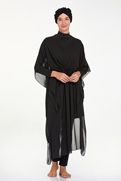 Remsa Mayo Black Single Pareo Kaftan - On Swimsuit, Lına 6039