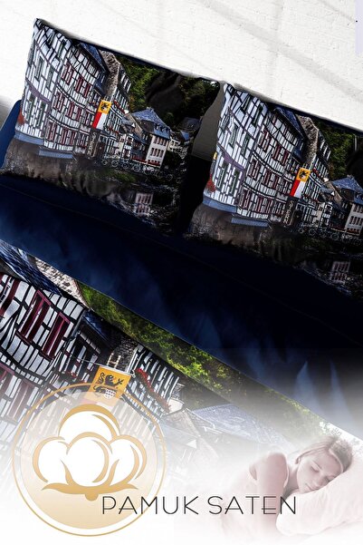 PerlaSera 3D Спеціальний дизайн - Двоспальний комплект постільної білизни, щільна бавовняна сатинова тканина Stern