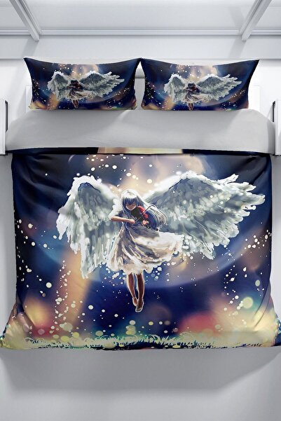 PerlaSera Angela 3d Cotton Satin Double Duvet Cover Set