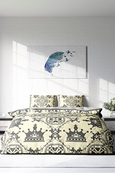 PerlaSera Σετ Παπλωματοθήκη King Royal Classic Διπλό - Βαμβακερό Σατέν Πυκνό Υφαντό, Τρισδιάστατο Προσαρμοσμένο Σχέδιο