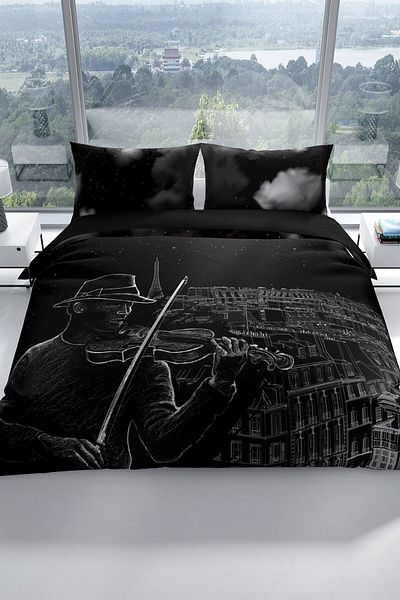 PerlaSera City 3d Cotton Satin Double Duvet Cover Set