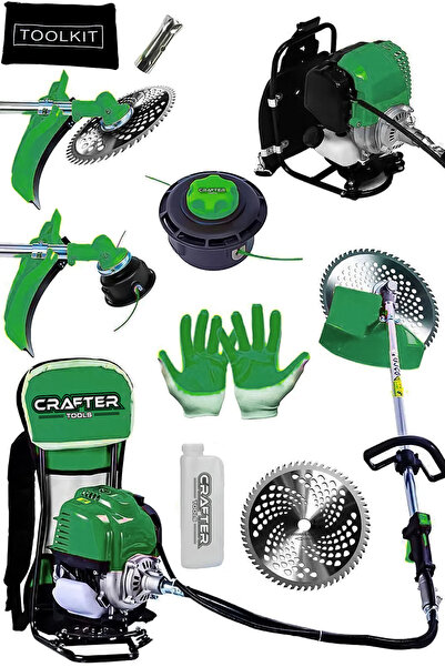 CRAFTERTOOLS Sırt Tipi Benzinli Motorlu Ot Çalı Tırpanı Çim Biçme Makinesi Be...