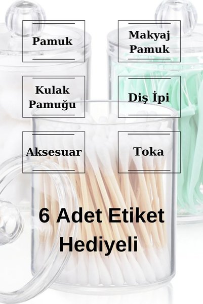 Böğürtlen Home 3-Piece Crystal Makeup and Accessories Organizer Jewelry and Cotton Holder In-Cabinet Organizer
