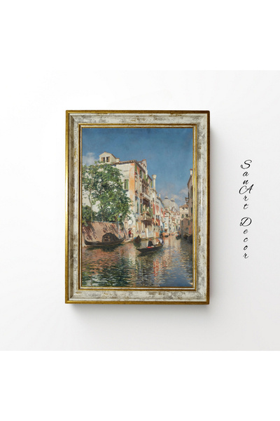 Sanart Pictură de epocă cu cadru, pictură în ulei, pictură înrămată, decor ar...