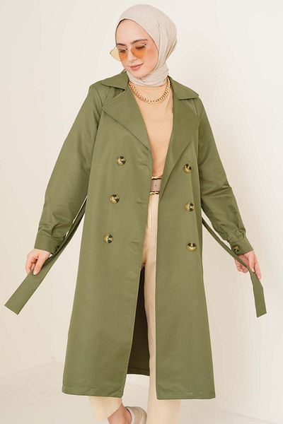 Bigdart T5853 Trenci musulman cu guler dublu - Çağla