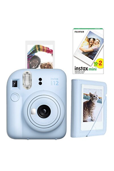 Fujifilm Instax Mini 12 Mavi Fotoğraf Makinesi 20'li Film ve Mini Albüm Seti
