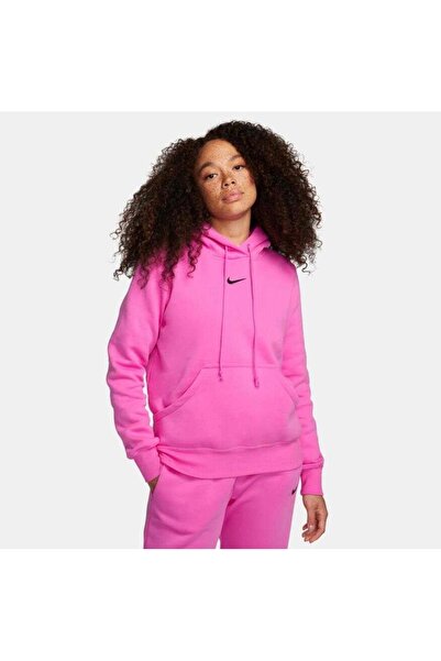 Nike Sportswear Phoenix Fleece Pullover Hoodie Pembe Kadın Sweatshirt