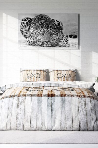 PerlaSera Τρισδιάστατο προσαρμοσμένο σχέδιο - Σετ κρεβατιού διπλό, βαμβακερό σατέν που υφαίνεται για πάντα