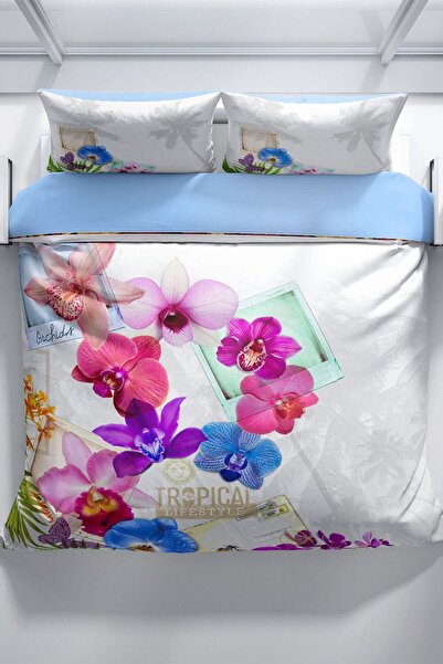 PerlaSera Viola 3d Бавовняний сатин Двоспальний комплект постільної білизни