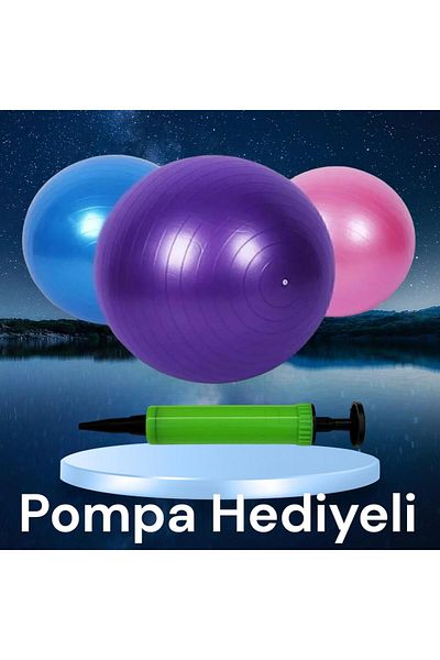 Gök Sports Σετ μπάλα και αντλία Pilates με κορδόνι 65 cm - Balance Yoga Sports Exercise Gymnastics Fitness Gym
