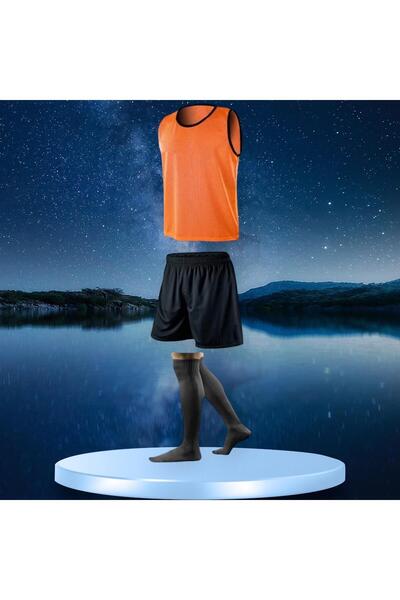 Gök Sports Yetişkin Fileli Yelek Şort Çorap Halı Saha Antrenman Futbol Seti