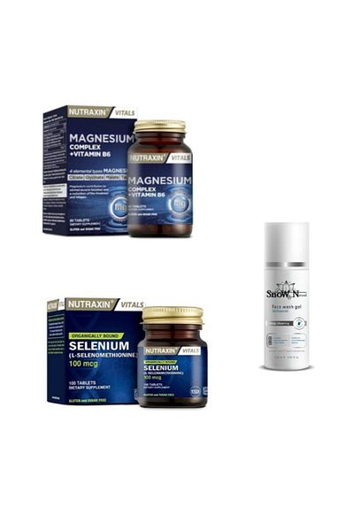 Nutraxin Magnesium Complex B6 + Selenium + Facial Cleansing Gel - 60 Tablets and 100ml Gift