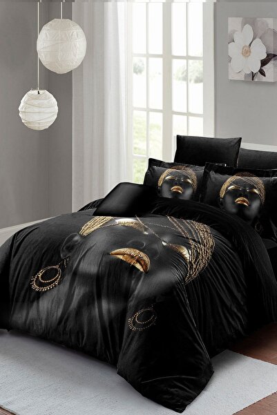 MonoHome طقم غطاء لحاف مزدوج للسيدات الأفريقيات مصنوع من الساتان القطني ثلاثي...