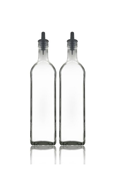Paşabahçe 1 Litre Cam Silikon Akıtıcılı Yağlık-sirkelik - 2 Adet