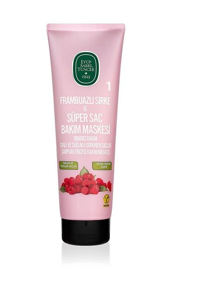 Eyüp Sabri Tuncer Raspberry Vinegar Super Hair Care Mask, Dye, Blow Dry, Damaged Hair, Repair Care