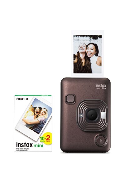 Fujifilm Instax Mini LiPlay Hybrid Deep Bronze Fotoğraf Makinesi 20'li Film Seti