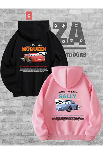 Joza Outdoors Суичър с качулка McQueen Sally BACK Printed Lover - Комбиниран дизайн за двойка, комплект от 2 части