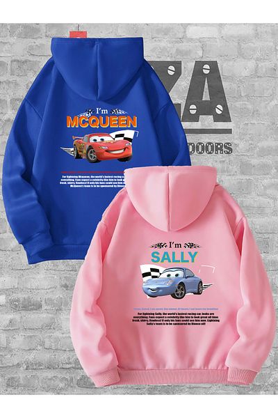 Joza Outdoors McQueen 2 Sally BACK Imprimat Hanorac cu glugă pentru femei și bărbați Set combinat de cuplu