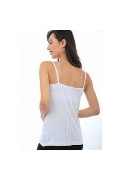Tutku Tricou de corp din jacquard cu bretele alb cu frânghie, pachet de 6