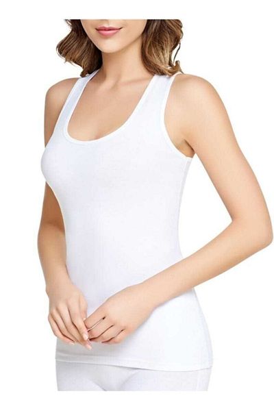 Tutku 0174 Tricou pentru femei, cu bretele late din elastan, 10 piese